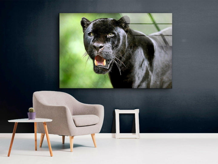 Black Panther Glass Wall Art stained glass wall art, stained glass wall decor