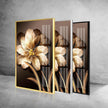 Golden Flower Tempered Glass Wall Art