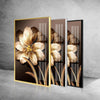 Golden Flower Tempered Glass Wall Art
