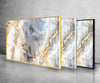 White Marble Abstract Tempered Glass Wall Art