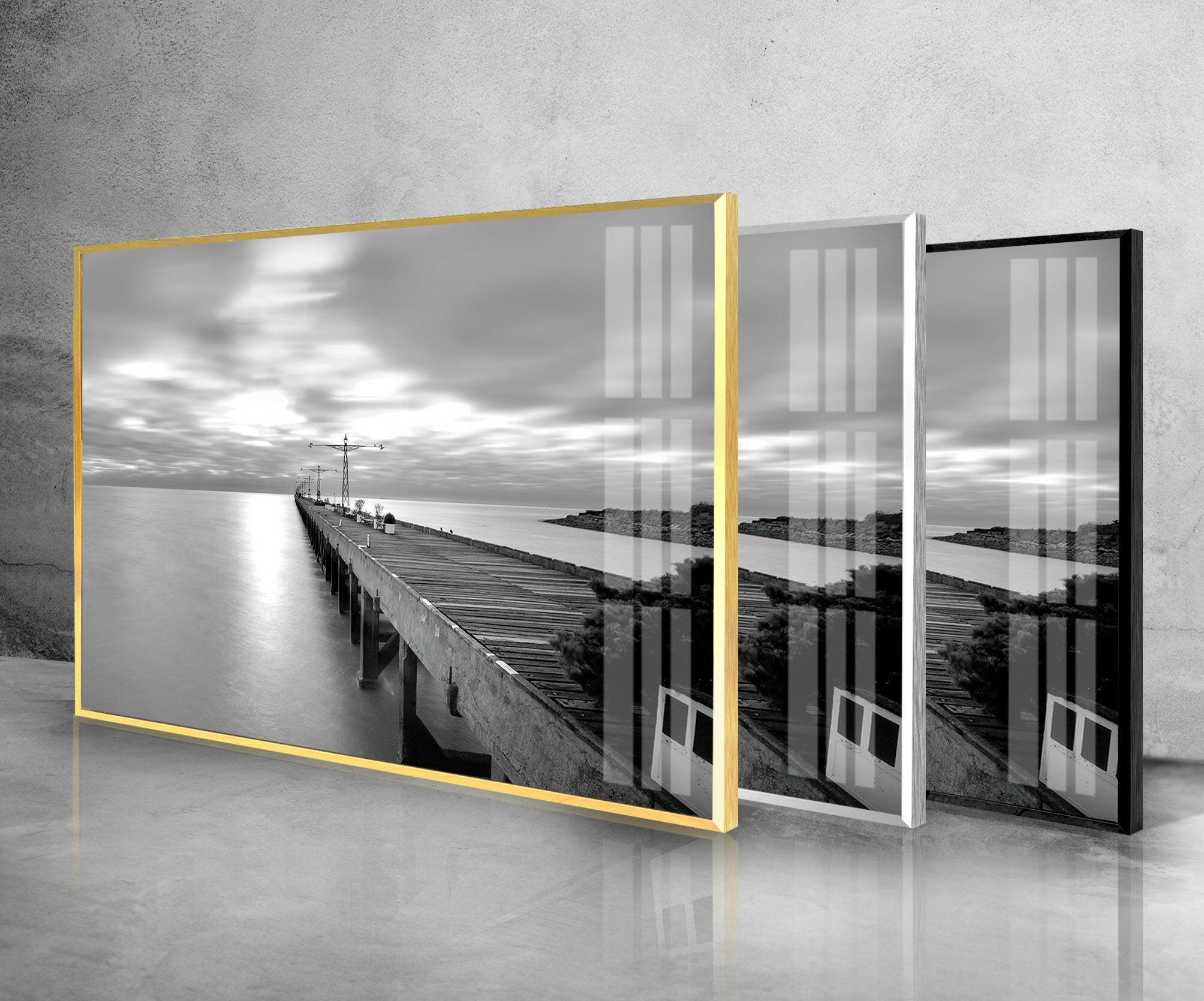 Sea View Tempered Glass Wall Art
