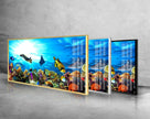 Ocean Life Tempered Glass Wall Art