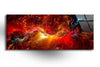 Abstract Red Art Tempered Glass Wall Art