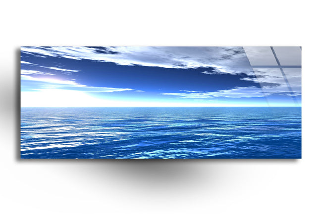 Vivid Color Sea View Tempered Glass Wall Art