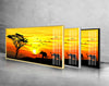 Panoramic Safari Animals Tempered Glass Wall Art