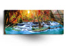 Panoramic Waterfall View at Forest Tempered Glass Wall Art