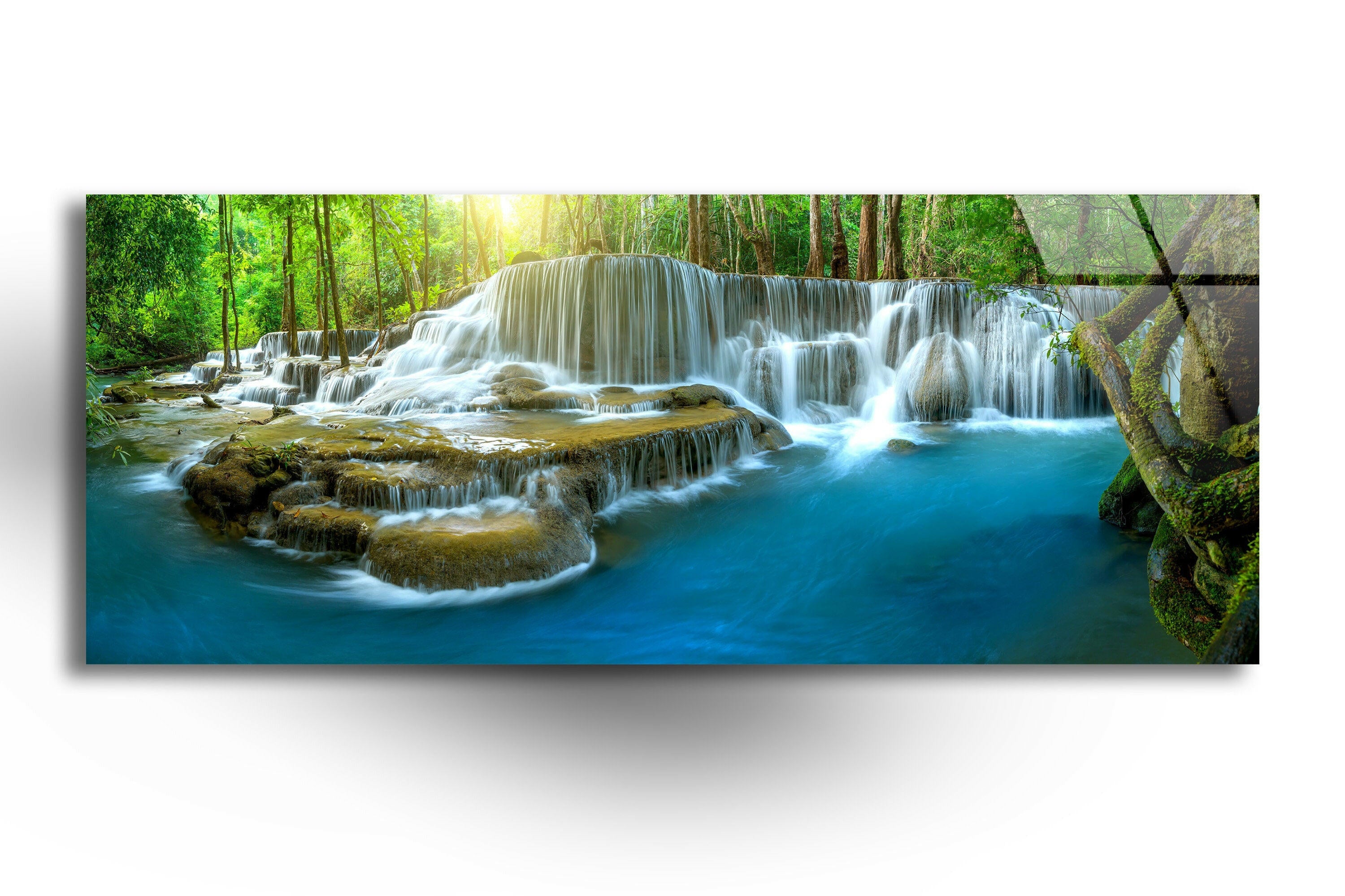 Waterfall Landscape Tempered Glass Wall Art