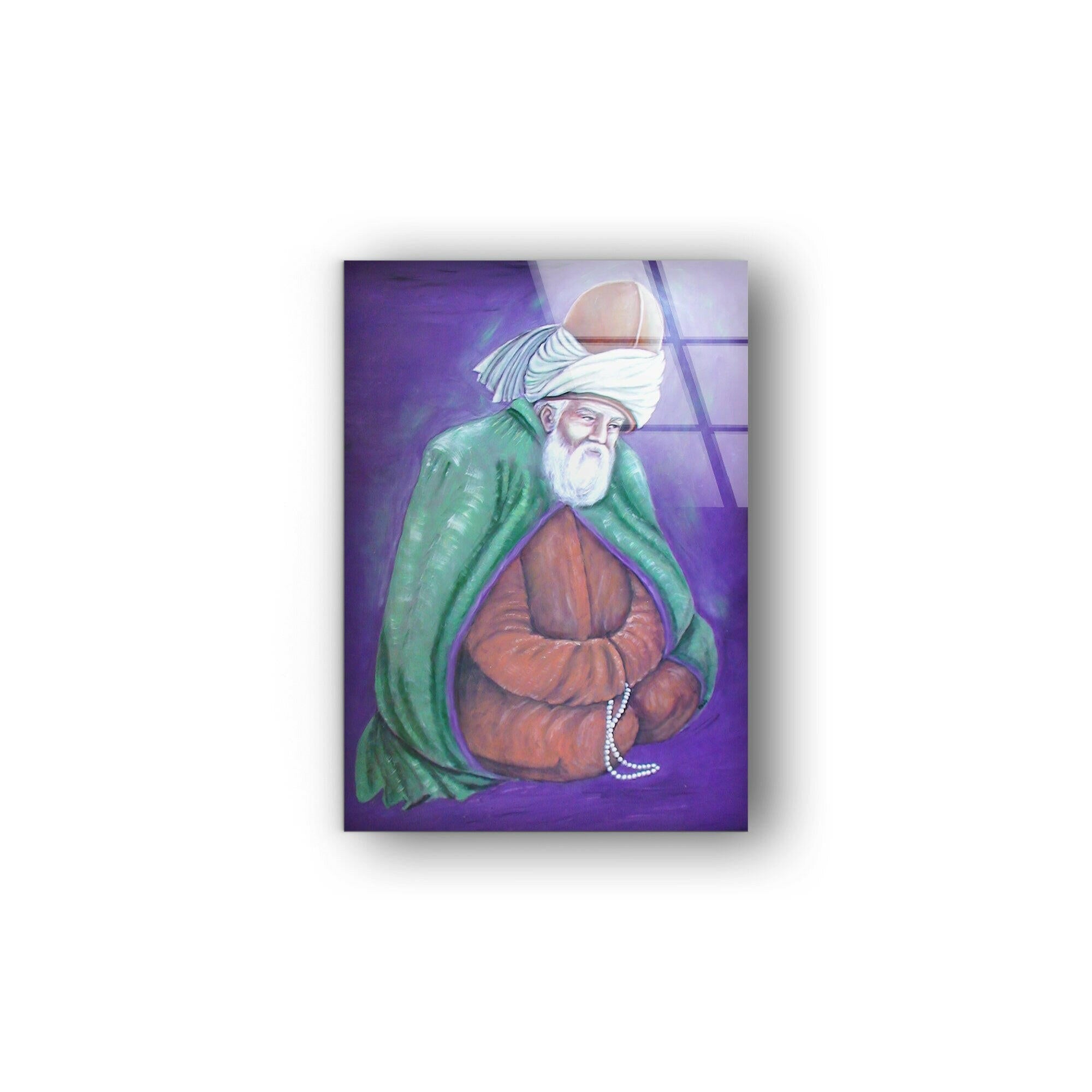 Rumi Mevlana Tempered Glass Wall Art