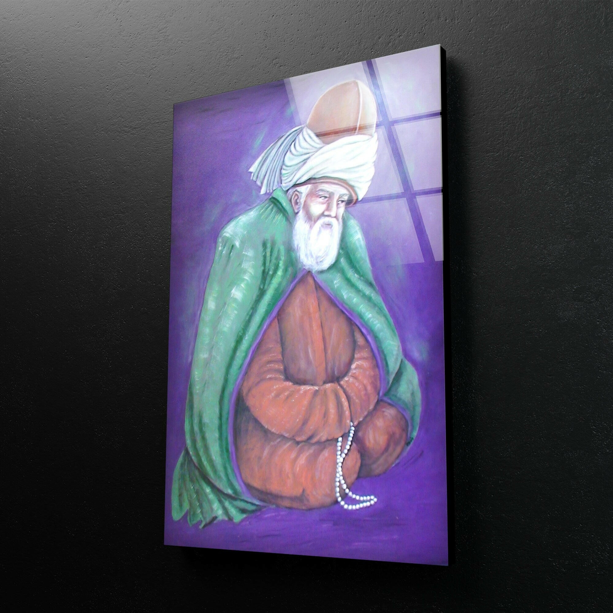 Rumi Mevlana Tempered Glass Wall Art