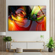 Red and Green Abstract Tempered Glass Wall Art