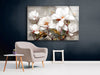 White Flowers Tempered Glass Wall Art