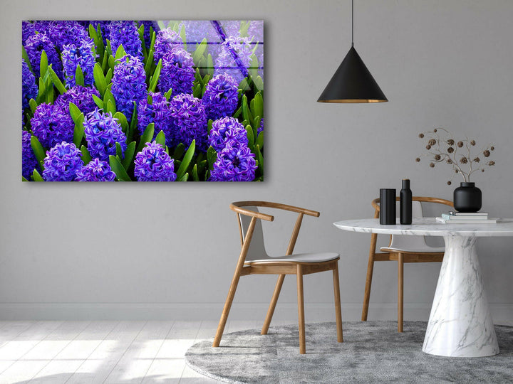 Hyacinth Flower in Garden Glass Wall Art glass pictures for Wall, glass prints wall art