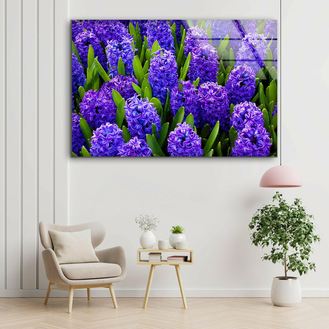 Hyacinth Flower in Garden Glass Wall Art art glass wall art, glass wall art pictures