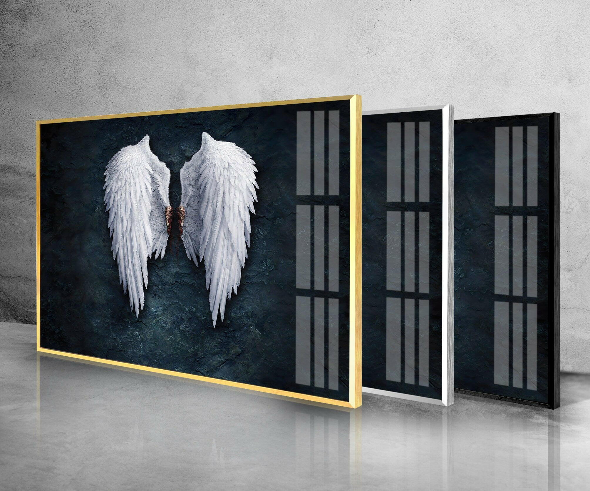 Angel Wings Tempered Glass Wall Art
