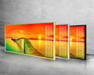 Panoramic Dock View Tempered Glass Wall Art