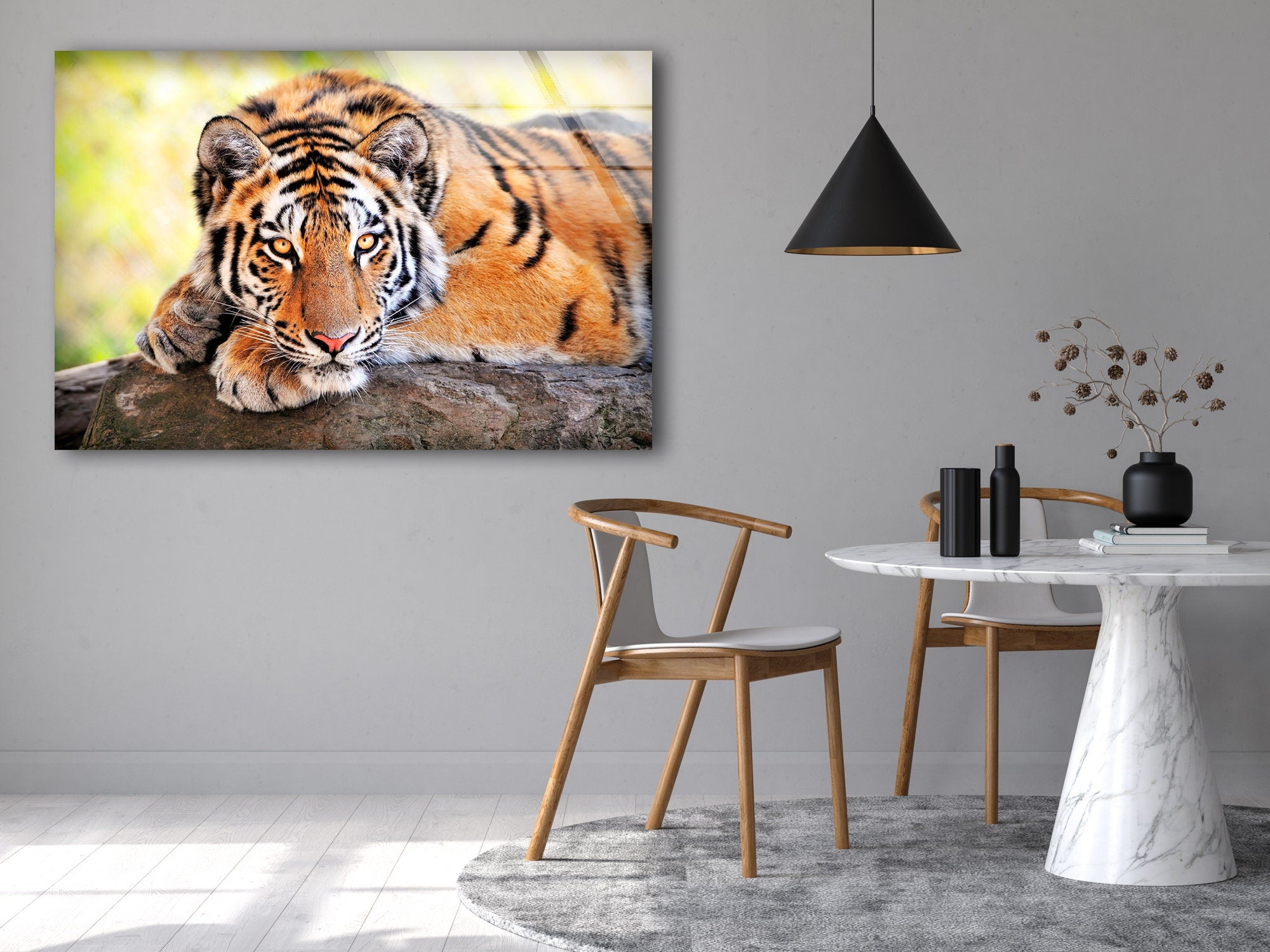 Wild Tiger Animal Tempered Glass Wall Art