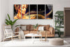 Panoramic Golden Woman Portrait Tempered Glass Wall Art