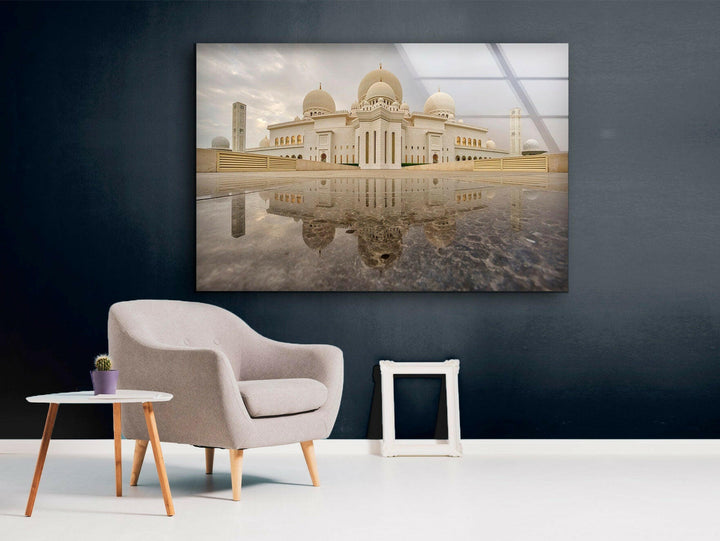 Sheikh Zayed Mosque Glass Wall Art | Custom Glass Pictures