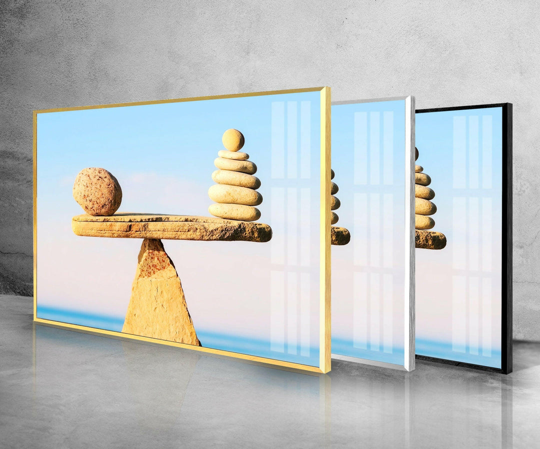 Zen Spa Stone Balance Cool Wall Decor & Glass Art