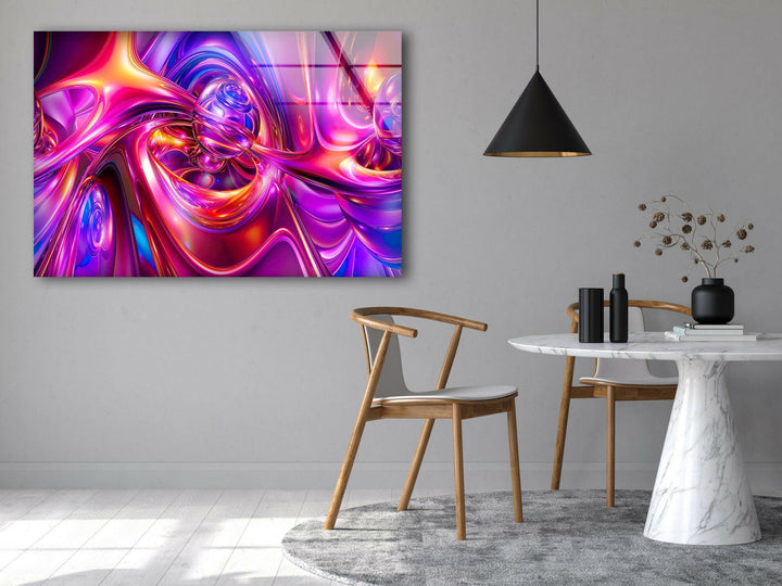 Purple Abstract Swirl Glass Wall Art
