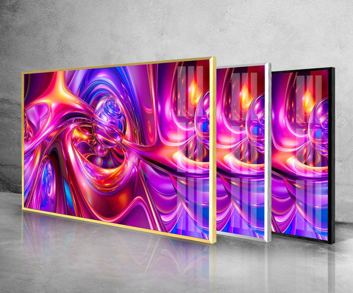 Purple Abstract Swirl Glass Wall Art