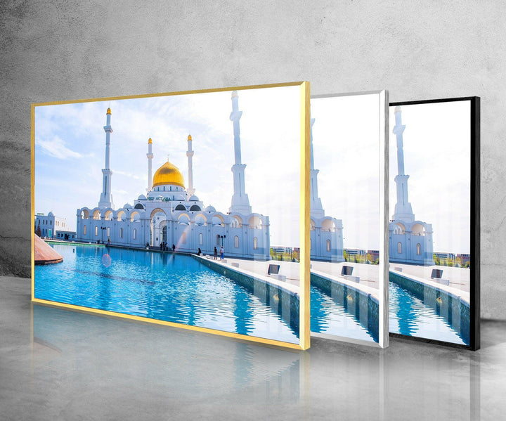 Nur Astana Mosque Islamic Tempered Glass Wall Art - MyPhotoStation