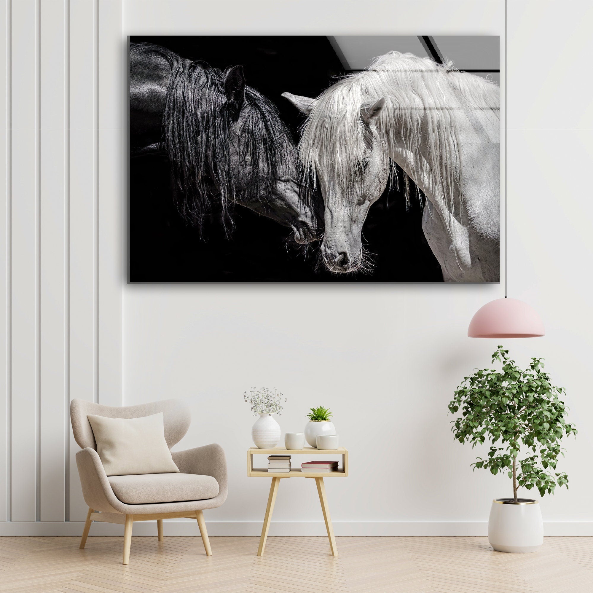 Horses Tempered Glass Wall Art