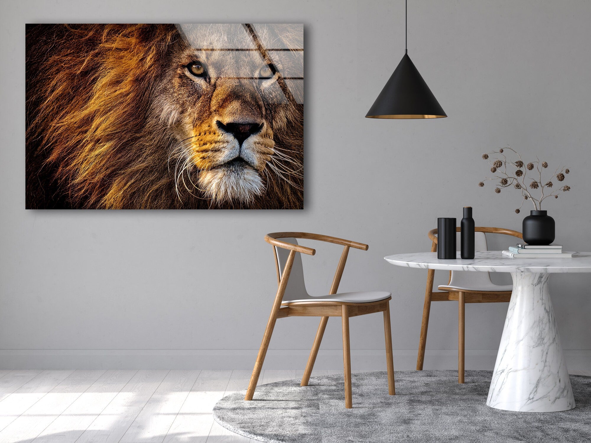 Lion Wild Life Tempered Glass Wall Art