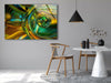 Green Fractal Abstract Tempered Glass Wall Art