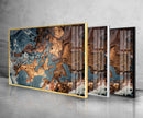 Copper Abstract Tempered Glass Wall Art