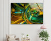 Green Fractal Abstract Tempered Glass Wall Art