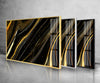 Black Gold Marble Tempered Glass Wall Art