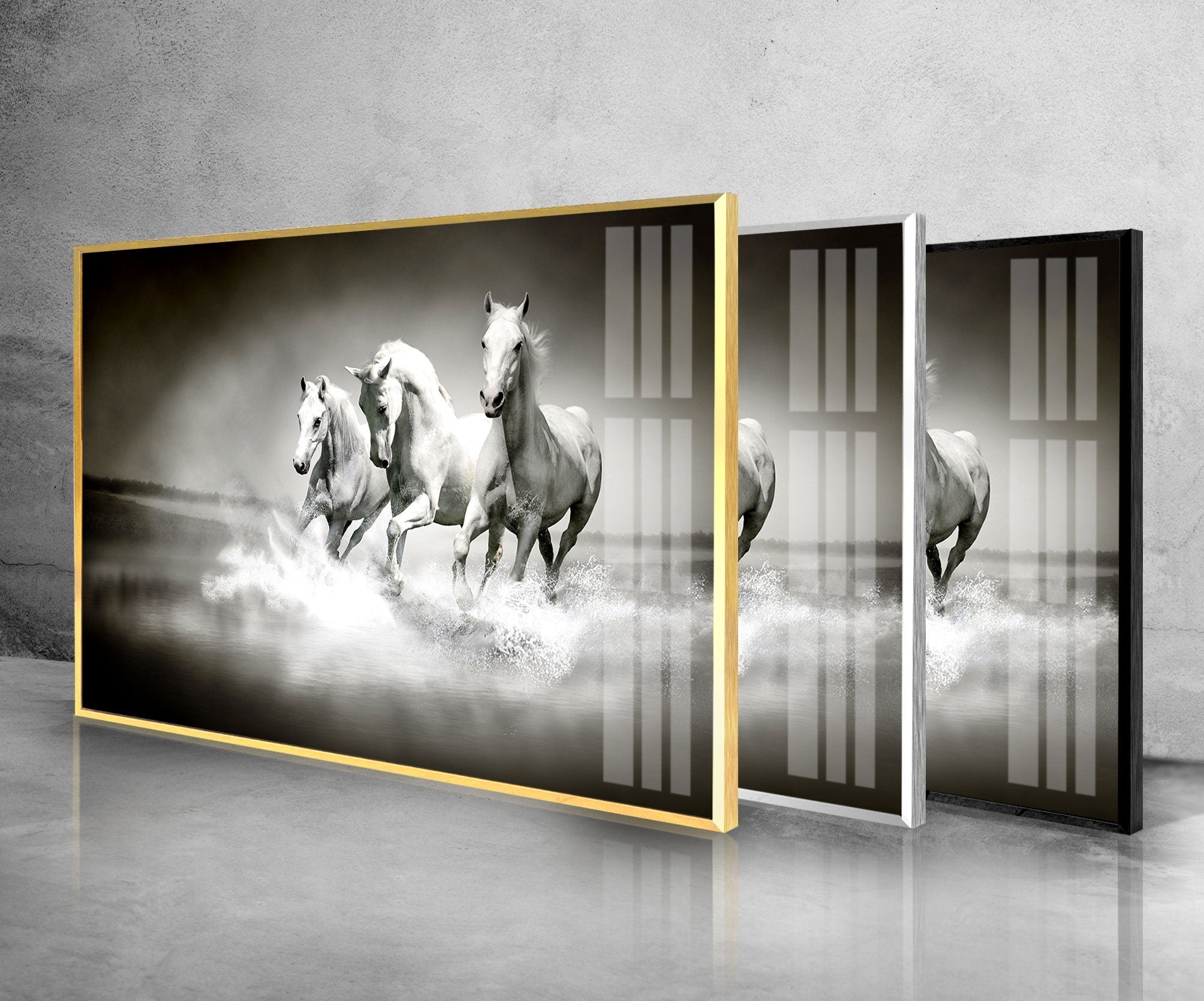 Riding Horse Tempered Glass Wall Art