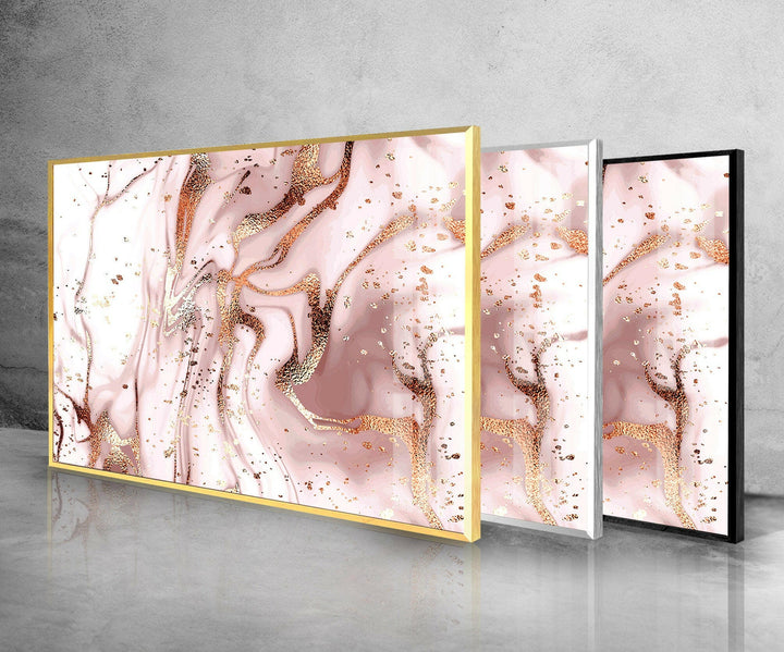 Roségoldene Wandkunst aus Glas mit Alkoholtinte