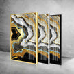 Golden Marble Abstract Tempered Glass Wall Art