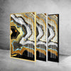 Golden Marble Abstract Tempered Glass Wall Art