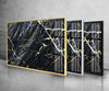 Black Marble Patterned Tempered Glass Wall Art