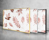 Rose Gold Leaves Tempered Glass Wall Art
