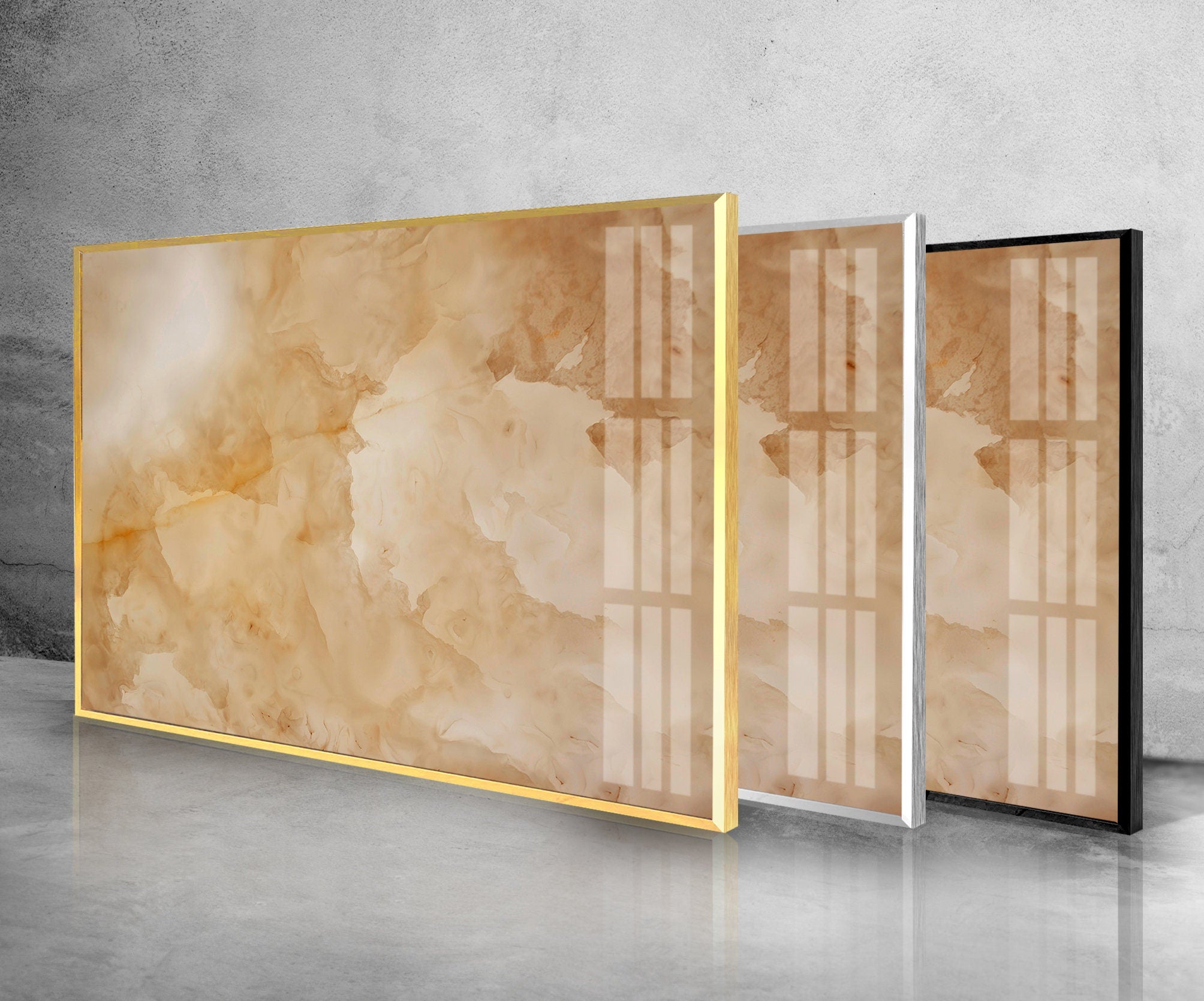 Abstract Granite Decor Tempered Glass Wall Art