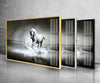 White Horse Tempered Glass Wall Art