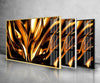 Golden Abstract Tempered Glass Wall Art