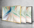 Blue and White Abstract Tempered Glass Wall Art