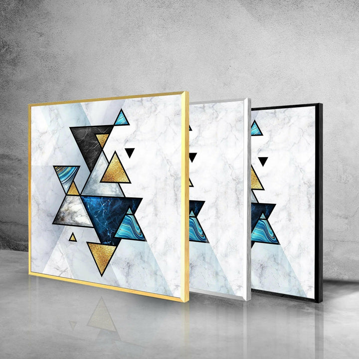 Geometrische abstrakte Marmorglas-Wandkunst