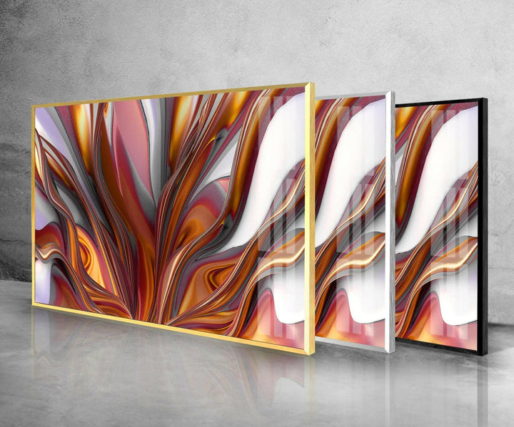 Braune volumetrische abstrakte Glaswandkunst