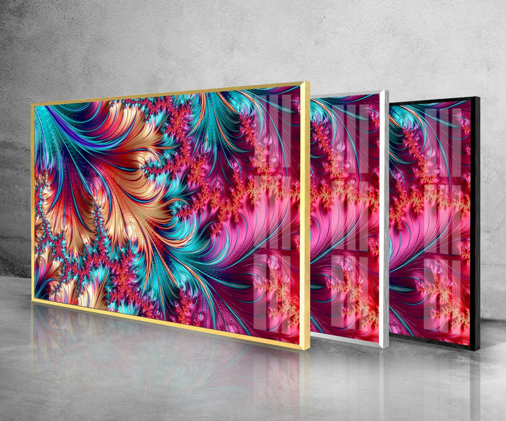 Fraktale rosa Spiralglas-Wandkunst