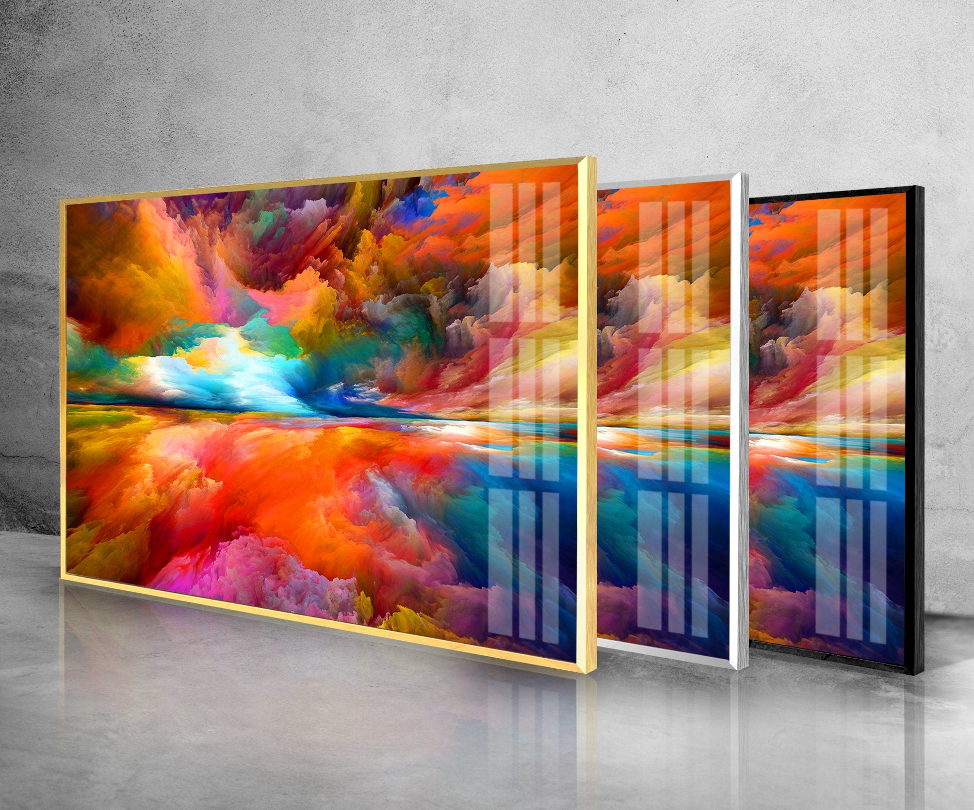 Abstract Clouds Tempered Glass Wall Art