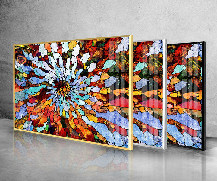 Bunte Wanddekoration aus Buntglas