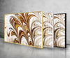 Golden Abstract Art Tempered Glass Wall Art