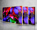 Colorful Flowers Tempered Glass Wall Art