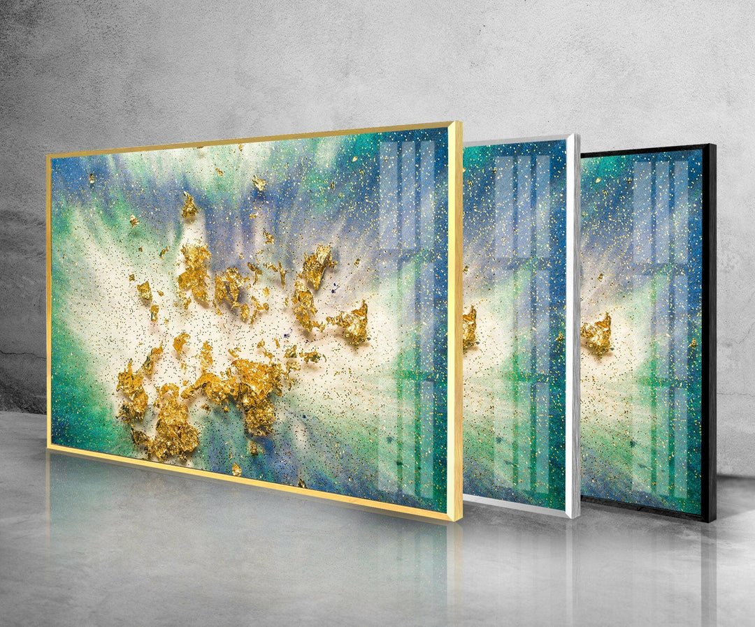Golden Epoxy Design Abstract Glass Wall Art glass wall decor, glass wall art decor
